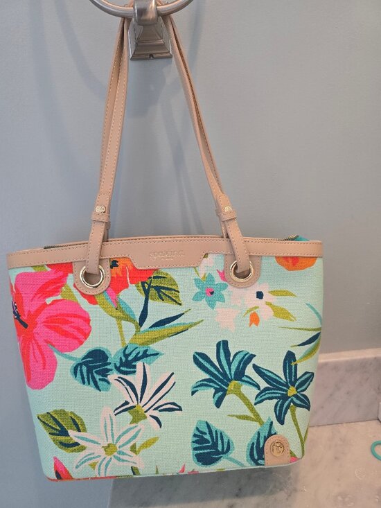 Spartina 449 Handbags - NWOT Spartina 449 Midsize Island Tote, Signature Linen & Leather